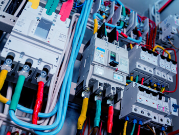 View of electrical wiring specific to an industrial company